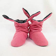 Тапочки з вушками «Зайчики» рожево-сірі