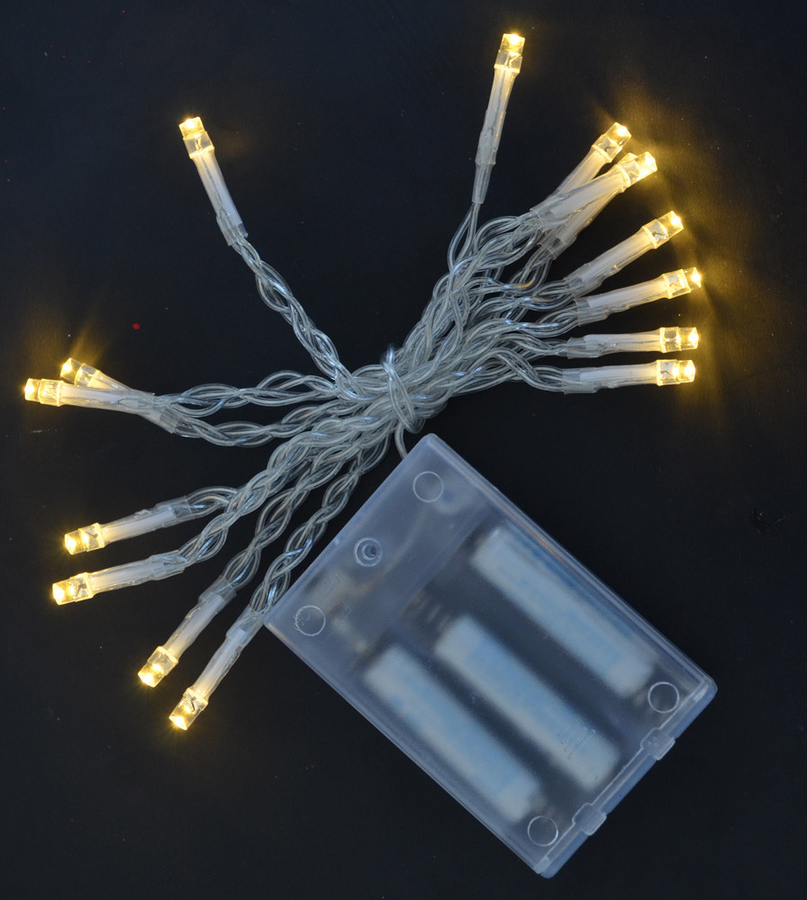 Електрогірлянда, 15 LED-лампочок, молочно-біла, 1,6 м., 1 реж.мигання, прозр.провід.