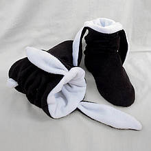 Капці з вушками "Зайки" чорно-білі