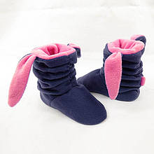 Тапочки з вушками "Зайчики" синьо рожеві