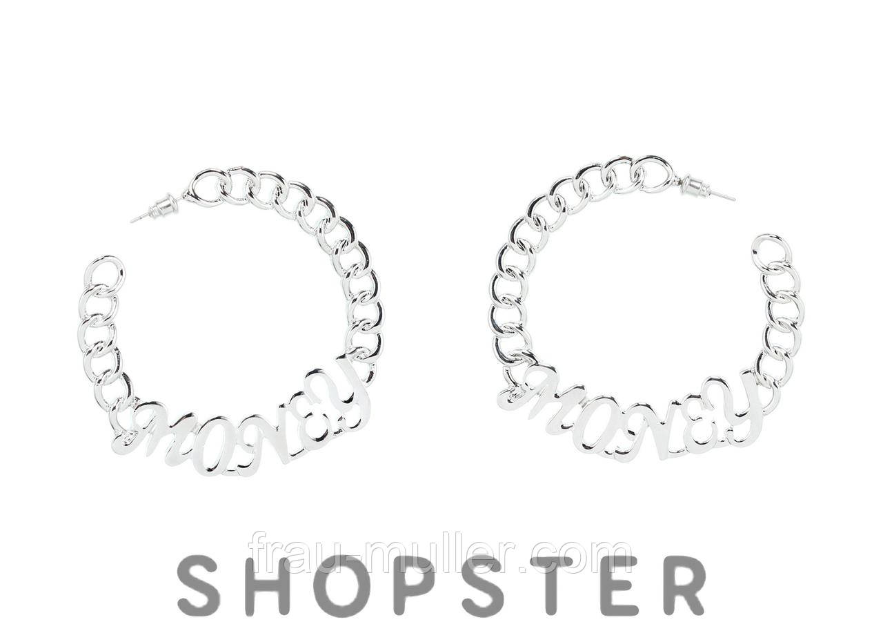 Сережки жіночі сріблясті "Money Earings" NLY
