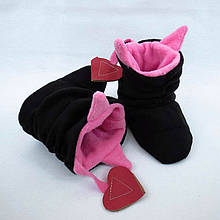 Хатні капці "Чертики" чорно-рожеві