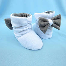 Капці Бантики біло-сірі