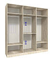 Шафа-купе 3-х дверна Комбінований фасад Дзеркало + ДСП Стандарт №2 210*60*200-210 Matroluxe, фото 3