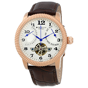 Наручний годинник Heritor Piccard Automatic Silver Dial Brown Leather Mens Watch HR2005 (HR2005)