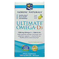 Рыбий жир омега-Д3 (лимон), Nordic Naturals, 1000 мг, 60 капсул