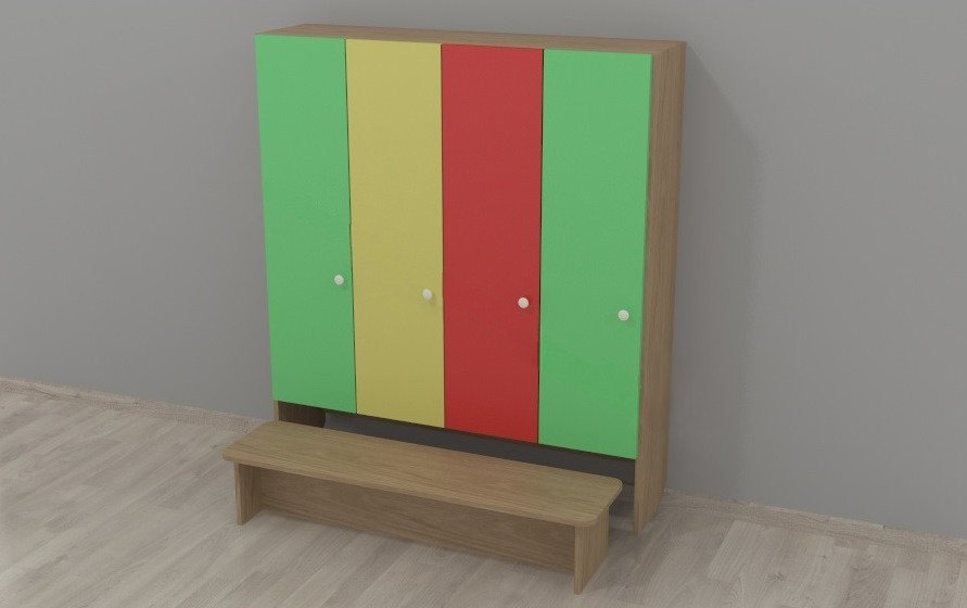 Шкаф для одежды 4-х секционный с лавочкой, цена 6021 грн — Prom.ua (ID ...