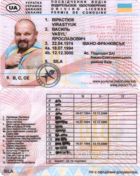 Посвідчення водія Вірастюк Василій, фото 1