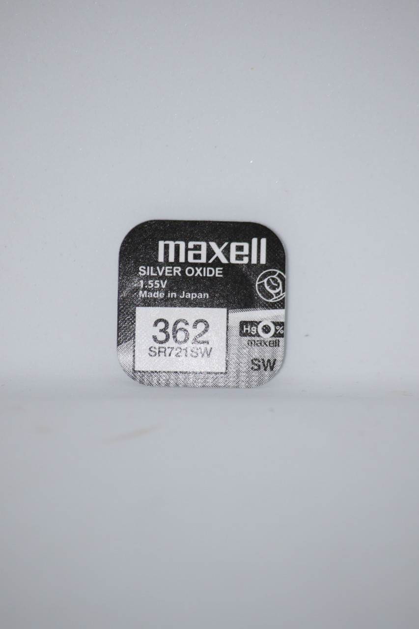 Батарейка для годинника. Maxell SR721SW (362) 1.55v 25mAh 7,9x2.15mm Срібно-цинкова
