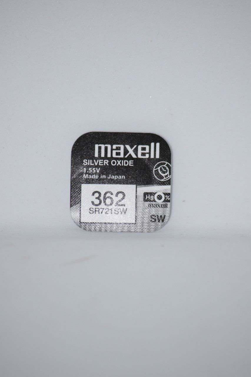 Батарейка для годинників Maxell SR721SW (362) 1.55V 25mAh срібно-цинкова, 7.9x2.15мм