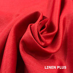 Червона лляна тканина "джинс", колір 5013