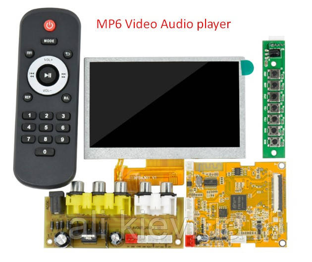 Аудіо-відео плеєр з екраном 4.3" набір з Bluetooth 4.2 FM tuner USB SD TF card