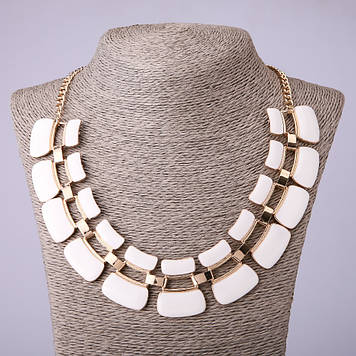 Безкоштовна доставка у подарунок! Кольє біла емаль L- 50-55см