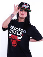 Женская Футболка CHICAGO BULLS Чикаго Буллз ( Черная )
