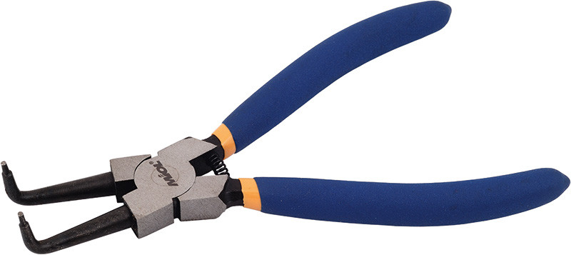 Щипці для зняття стопорних кілець вигнуті/стиск 160мм Miol 43-040