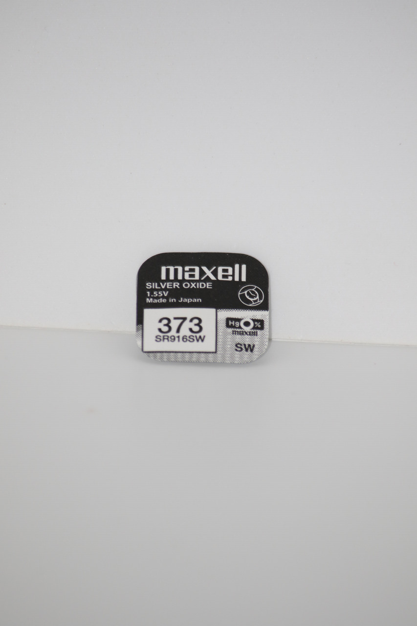 Батарейка для годинників Maxell. SR916SW (373) 1.55V 26.5mAh 9,5x1.65mm Срібно-цинкова