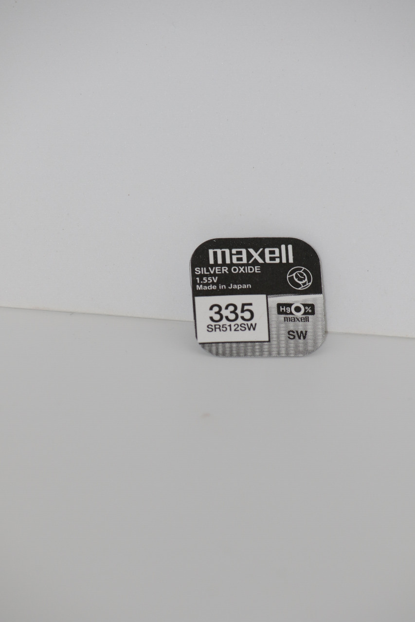 Батарейка Maxell SR512SW (335) 1.55V 5mAh для наручних годинників, срібно-цинкова