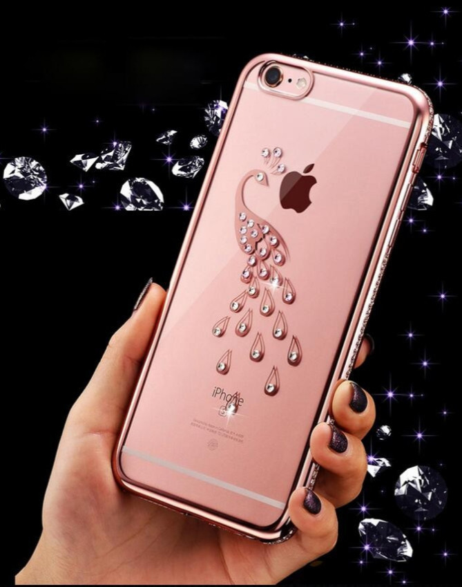 Силіконовий чохол з візерунком павича і стразами для Samsung Galaxy J5 2017 (SM-J530)