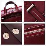 Модний рюкзак жіночий міський. Жіноча сумка рюкзак трансформер з пряжкою Червоний, фото 6