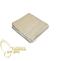 Рушник для рук бежевий 40*80, 420 г/м2, однотонна шовкова смуга