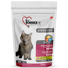 Корм 1st Choice Sterilized Chicken ФЕСТ ЧІЙС СТЕРИЛАЙЗІД для кастрованих котів і стерилізованих кішок, 320 г