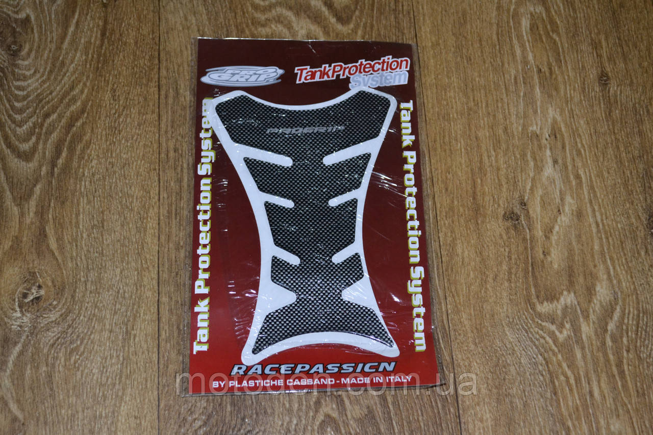 Універсальна наклейка на бак мотоцикла Progrip карбон 3D 20х13см, фото 1