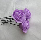 Шпильки для волосся ручної роботи "Трояндочки Бузкові", фото 2