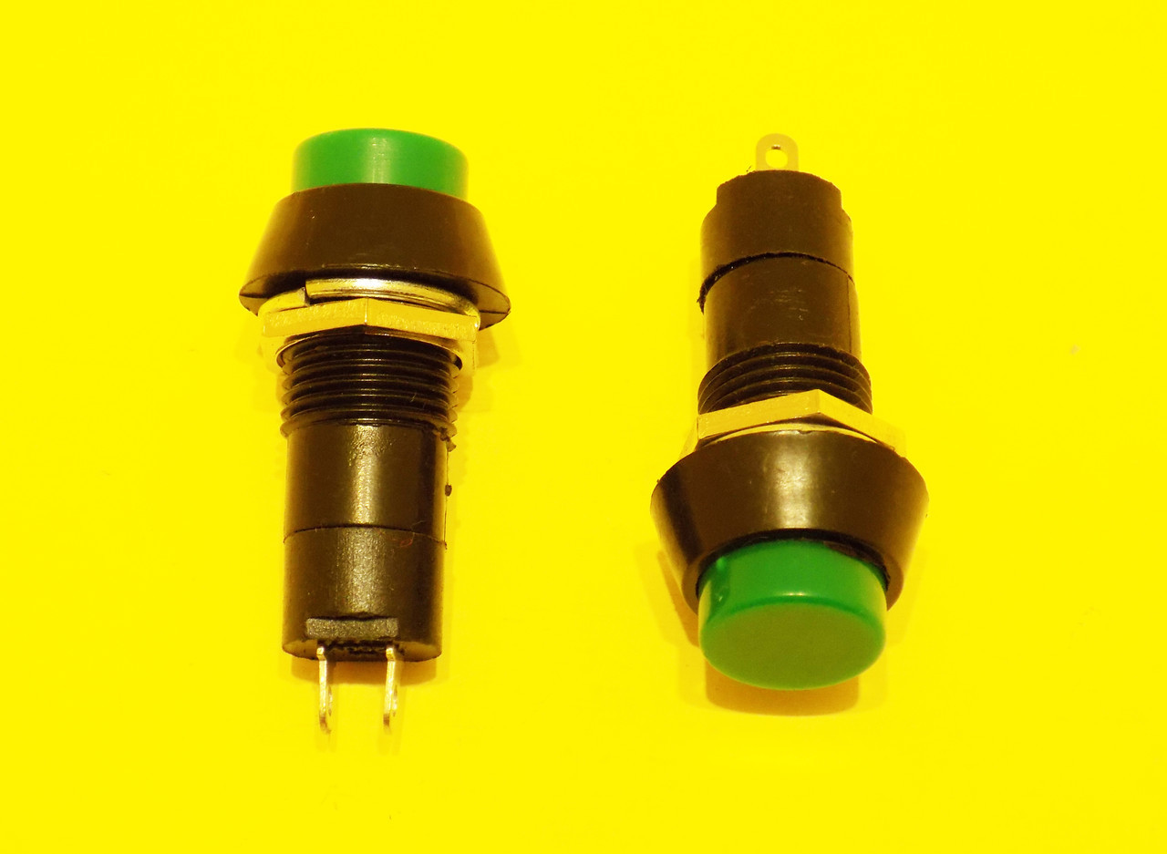 Кнопка з фіксацією PBS-11A 12MM зелена, фото 1