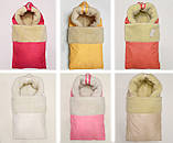 Зимовий коричневий конверт-чохол на хутрі у коляску та санки (3 в 1), фото 6