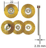 PROXXON 28962, Латунные щетки-диски, 5 шт. (22 мм)