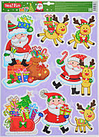 Наклейки для вікон новорічні, лазерні (41*29 см)
