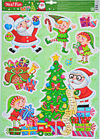 Наклейки для вікон новорічні, лазерні (41*29 см)