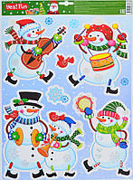 Наклейки для вікон новорічні, лазерні (41*29 см)