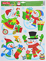 Наклейки для вікон новорічні, лазерні (41*29 см)