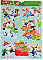 Наклейки для вікон новорічні, лазерні (41*29 см)
