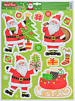 Наклейки для вікон новорічні, гліттер (41*29 см)