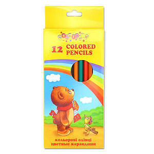Олівці кольорові 12 кольорів Мультяшки