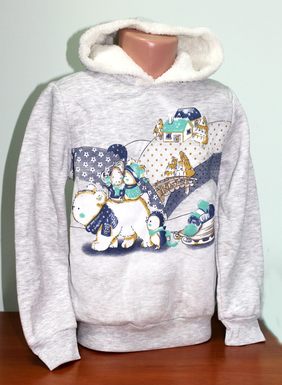 Тепла кофта Худі на дівчинку з капюшоном, фото 1