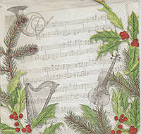 Салфетки бумажные "Музыка Рождества"