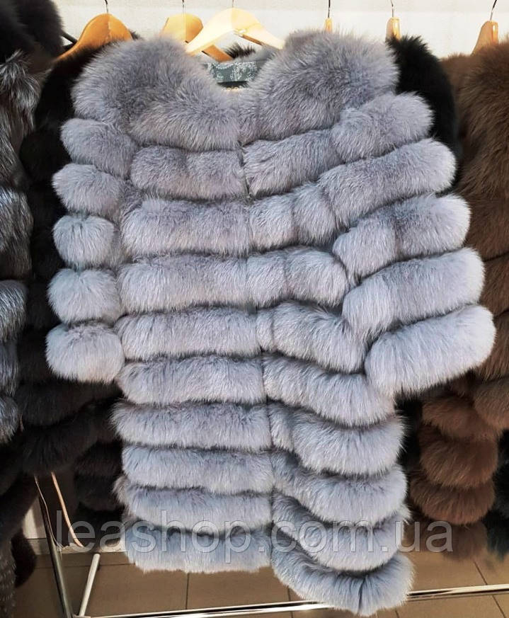 Жіноча шуба з попелястого песця ⁇ купити онлайн у ЛЕАШОП, фото 1