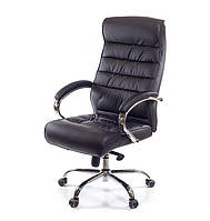 Высокое кресло для руководителя с мягкими подлокотниками Камиль CH MB черная экокожа
