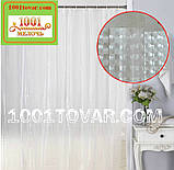 Силіконова шторка для ванної кімнати з 3D-ефектом, розмір 180х180 см, біло-прозора, фото 2