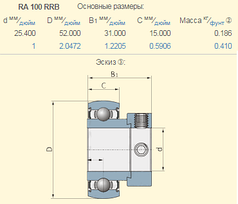 214366C91 підшипник RA100RRB Case