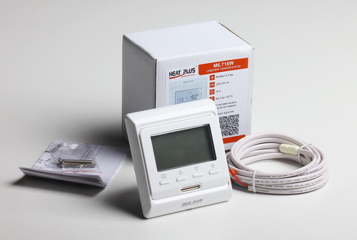 Терморегулятор Heat Plus М6.716 White (Белый), 16А, 3200Вт для теплого пола и электрообогрева - фото 5 - id-p521718754
