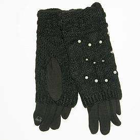 Оптом женские трикотажные стрейчевые перчатки для сенсорных телефонов - №18-1-6