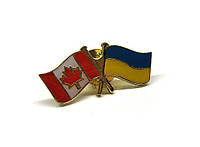 Значок 2 флага Украина и Канада