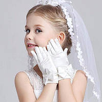 Белые перчатки для девочек Принцесса на бал карнавал