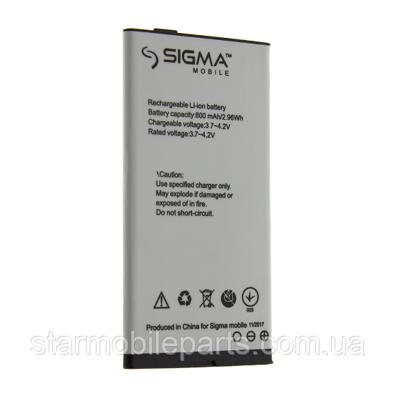 Акумулятор (АКБ, батарея) Sigma Comfort 50 Slim (Li-ion 3.7V 800mAh)