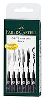 Набор ручек капиллярных Faber-Castell PITT ARTIST PENS Black, (XS, S, F, M, B, C) цвет черный 6 шт., 167116
