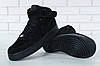 Мужские зимние кроссовки Nike Air Force 1 Mid 'Black' (Найк) с мехом, фото 2